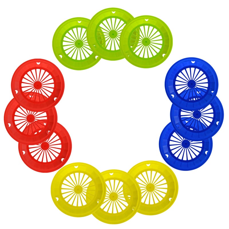 Roe & Moe Set of 24 Reusable Paper Plate Holders 10.4"" in Assorted Vibrant Colors - Fits 9"" Paper Plates - Sturdy and Firm, Great for Parties, Camping, BBQ, Picnic - Image 1